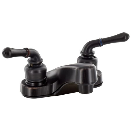 VALTERRA BATHROOM FAUCET, 4IN, 2 LEVER TEACUP, 1/4 TURN, PLASTIC, RUBBED BRONZE PF222501